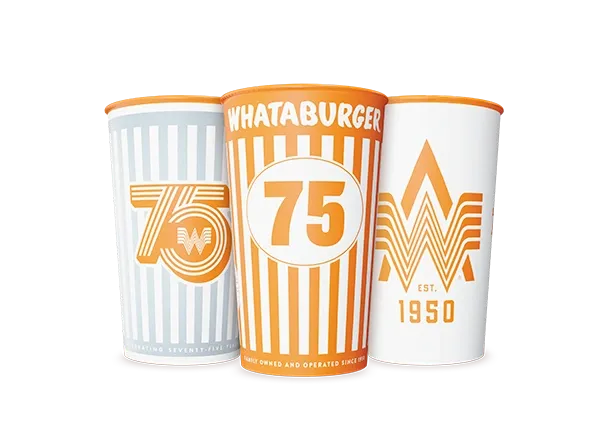 Whataburger Menu With Prices 2026 | Breakfast, Salads, & Drinks Menu 62 75th Anniversary Cup